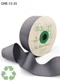1.5 Inch Eco-Friendly Recycled Grosgrain Ribbon with Woven Edge – GNE-15-35 STORMY GREY