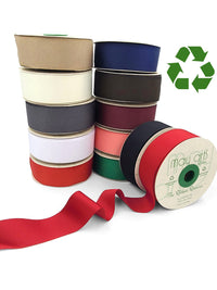 1.5 Inch Eco-Friendly Recycled Grosgrain Ribbon with Woven Edge