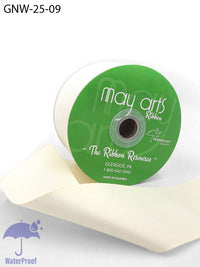 2.5 Inch Waterproof Weather-Resistant Grosgrain Ribbon with Woven Edge – GNW-25-09 IVORY