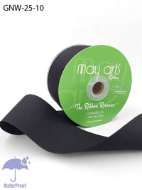 2.5 Inch Waterproof Weather-Resistant Grosgrain Ribbon with Woven Edge – GNW-25-10 BLACK