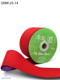 2.5 Inch Waterproof Weather-Resistant Grosgrain Ribbon with Woven Edge – GNW-25-14 RED