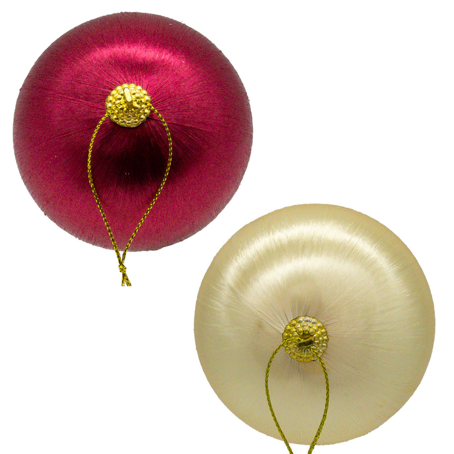 80MM Shiny Red & Cream Ball Ornaments