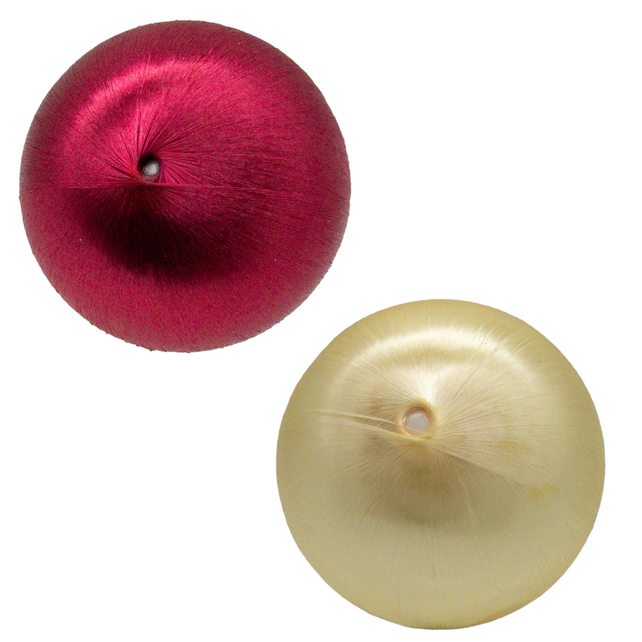 80MM Shiny Red & Cream Ball Ornaments