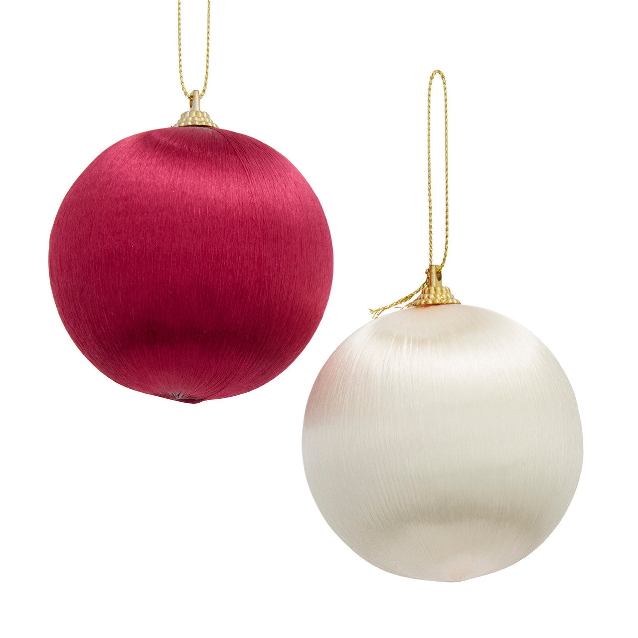 80MM Shiny Red & Cream Ball Ornaments