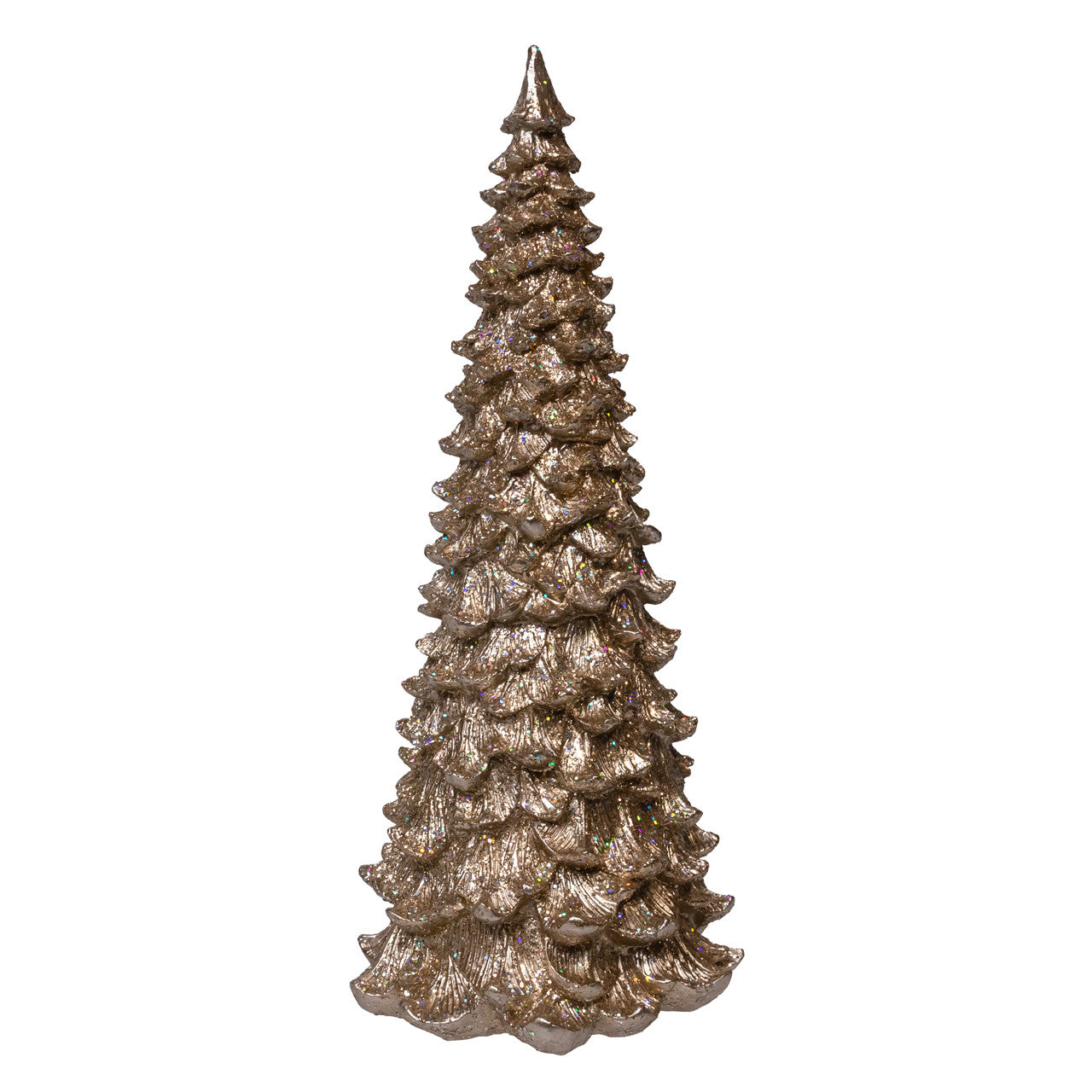 13.5" Golden Glitter Tree Table Piece