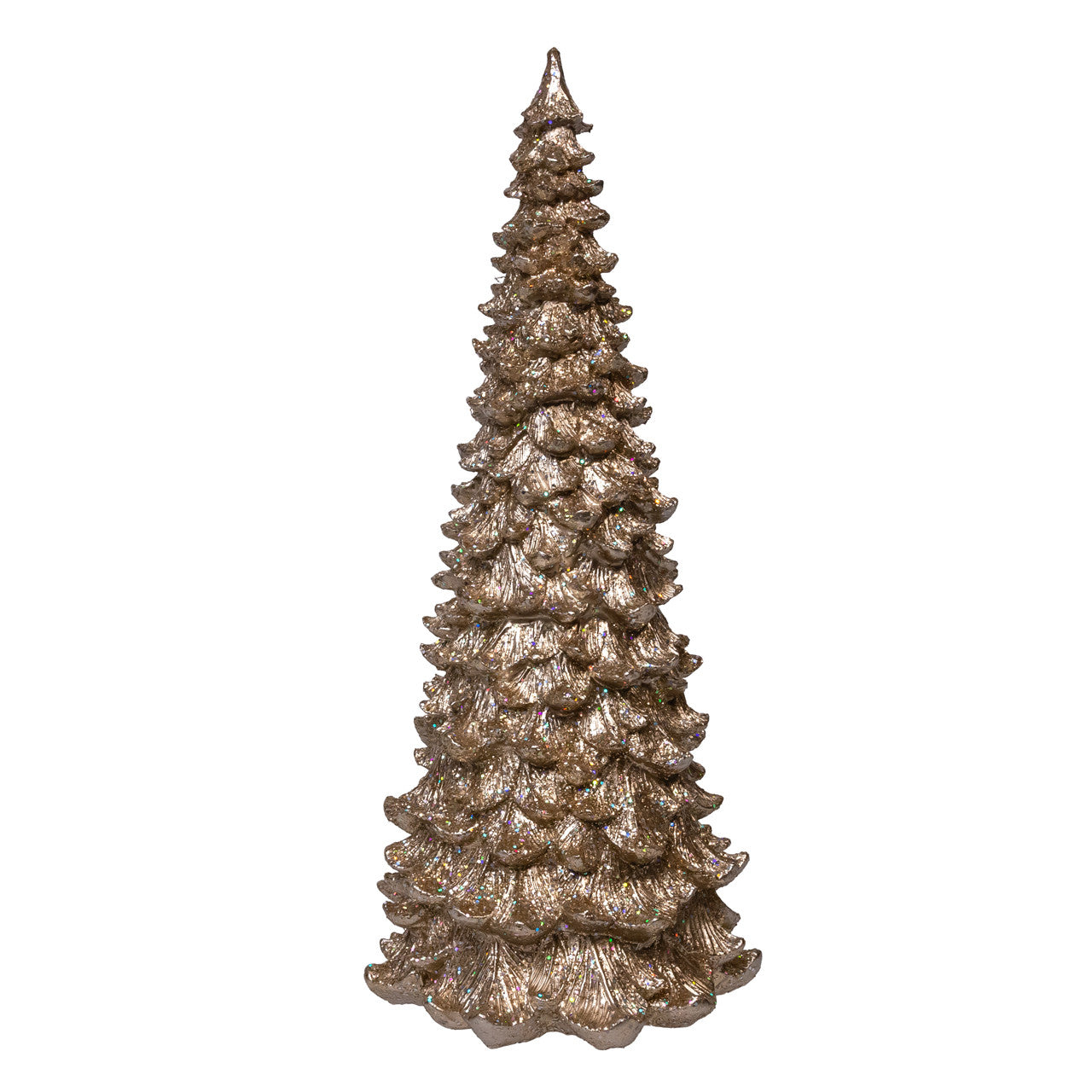 13.5" Golden Glitter Tree Table Piece