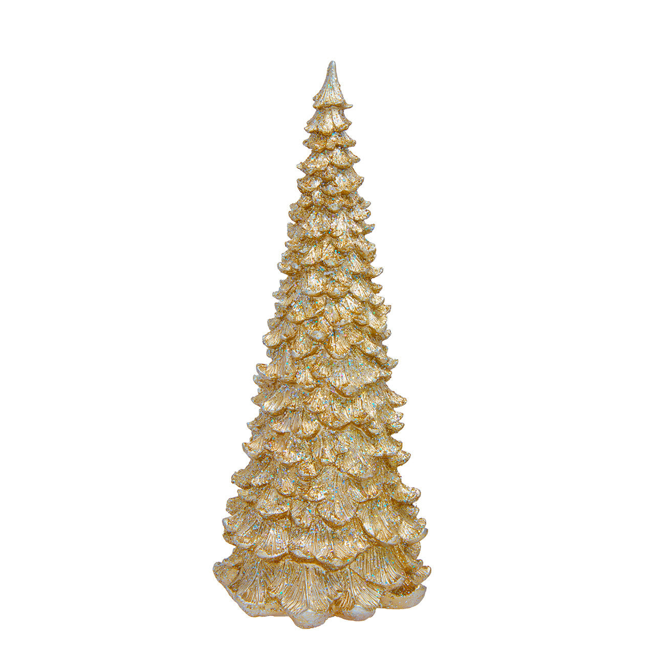 13.5" Golden Glitter Tree Table Piece