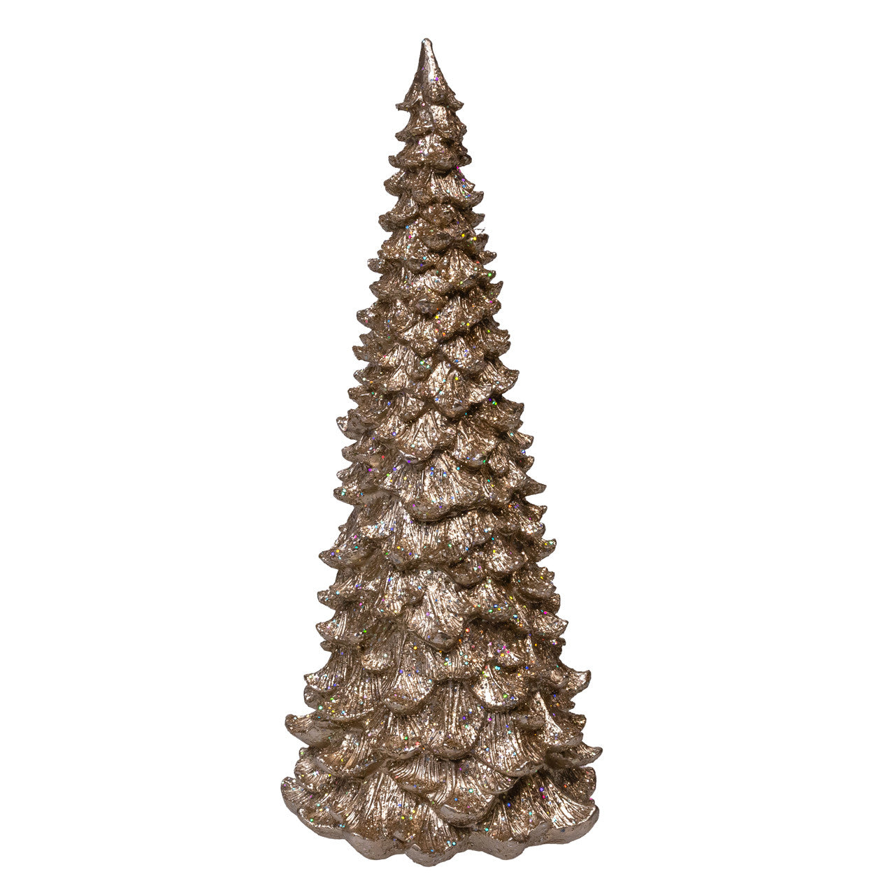 13.5" Golden Glitter Tree Table Piece