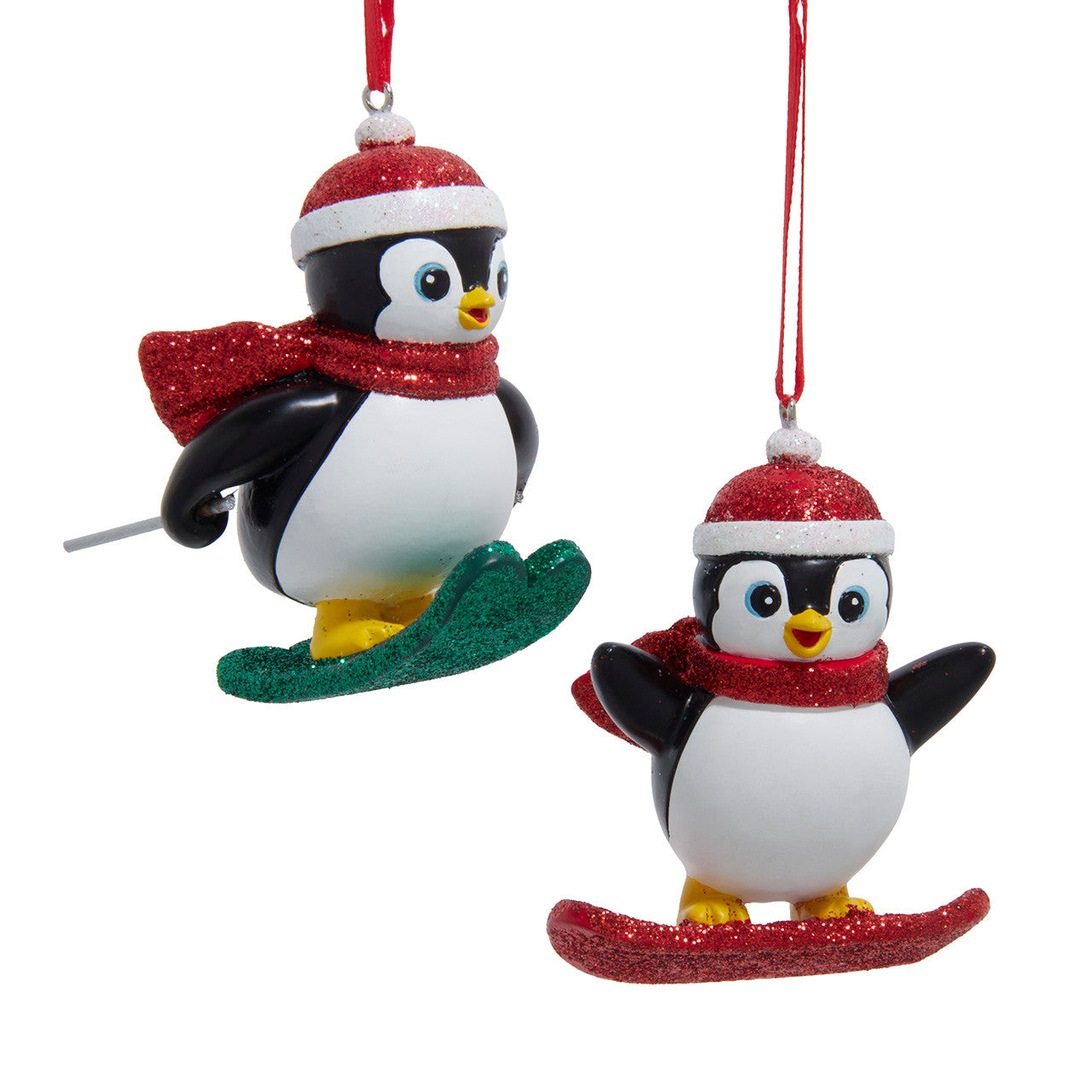 Snowboarding & Skiing Penguin Ornaments
