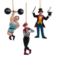 Carnival Magician, Strongman & Mime Ornaments