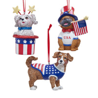 America 250th Anniversary Mutt & Frenchie Dog Ornaments