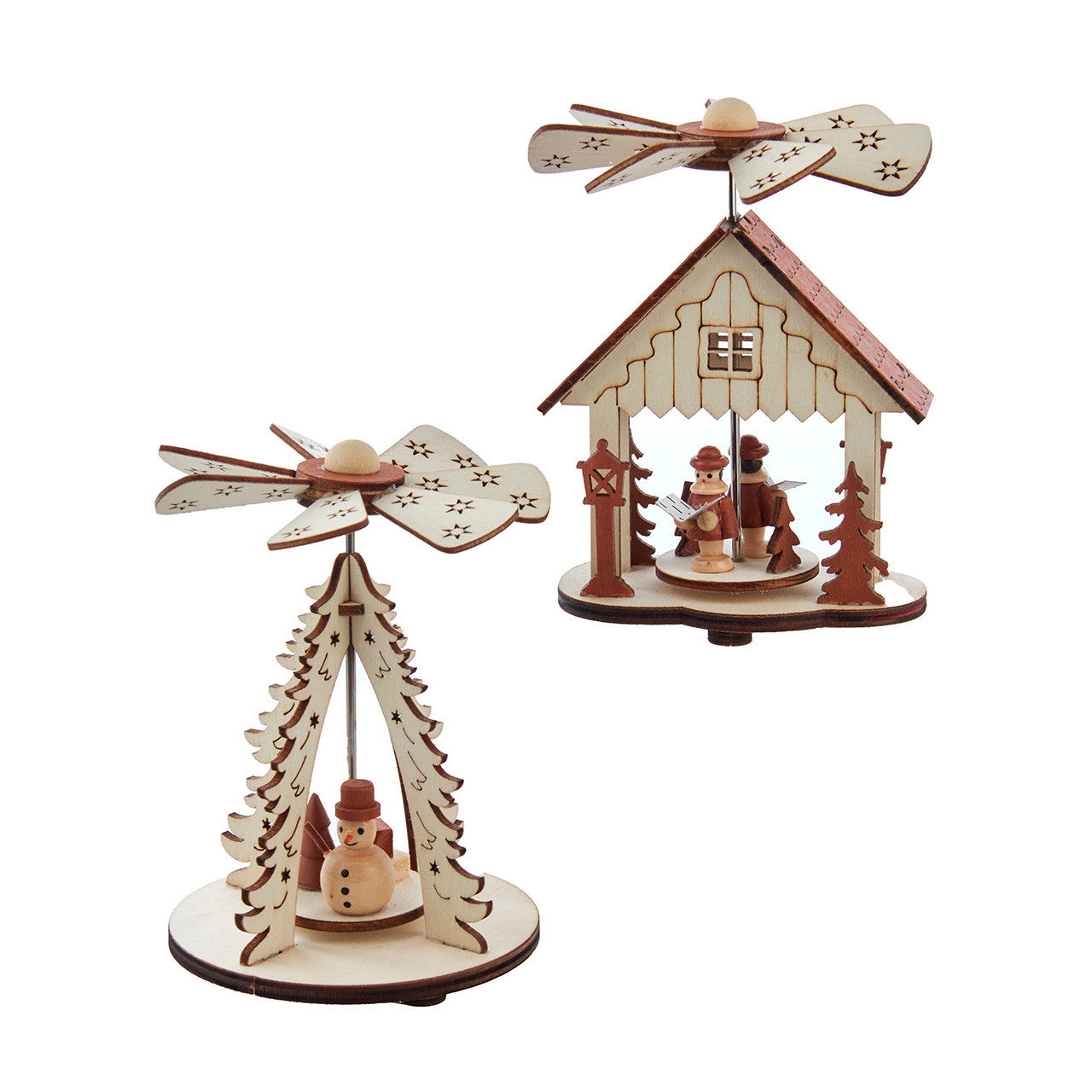 Courtyard With Carolers & Snowman Table Pieces