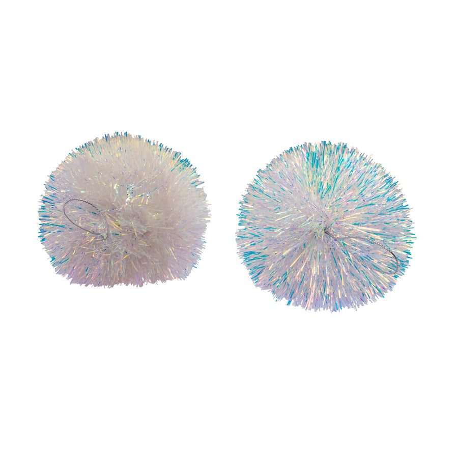 Iridescent Tinsel Ball Ornament Set