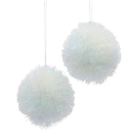 Iridescent Tinsel Ball Ornament Set