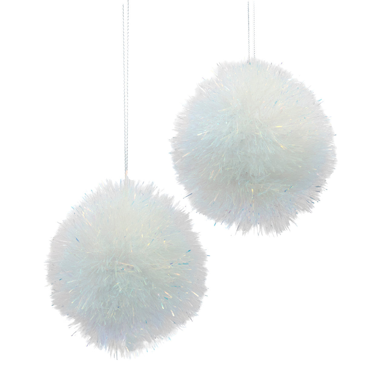 Iridescent Tinsel Ball Ornament Set