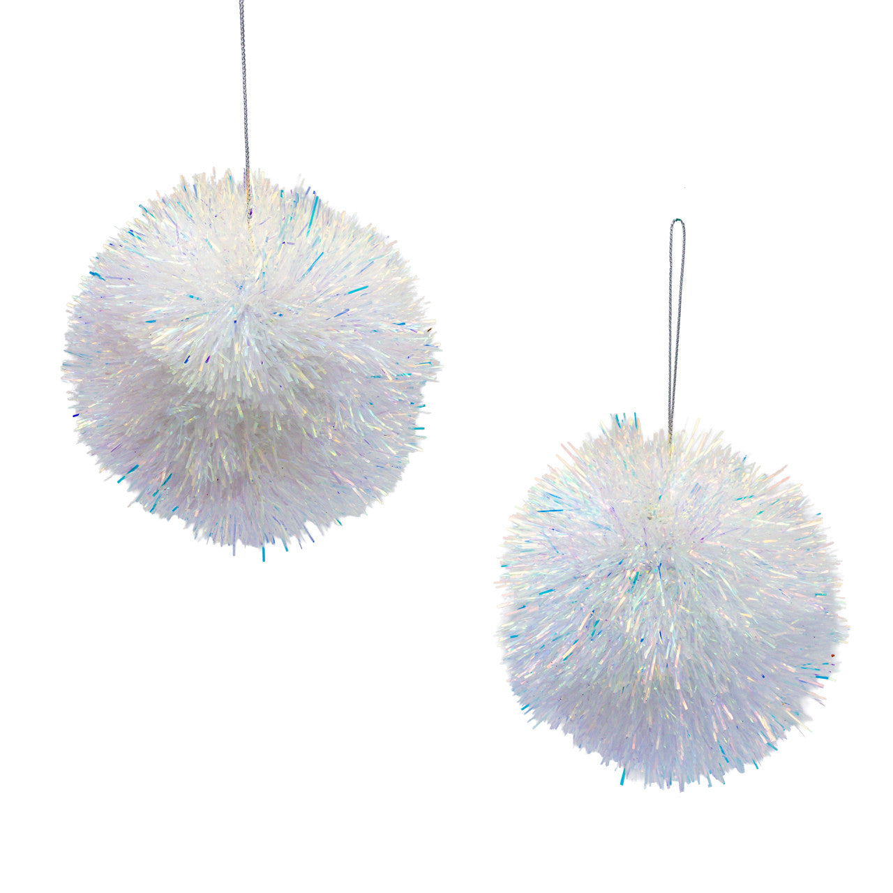 Iridescent Tinsel Ball Ornament Set