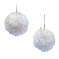 Iridescent Tinsel Ball Ornament Set