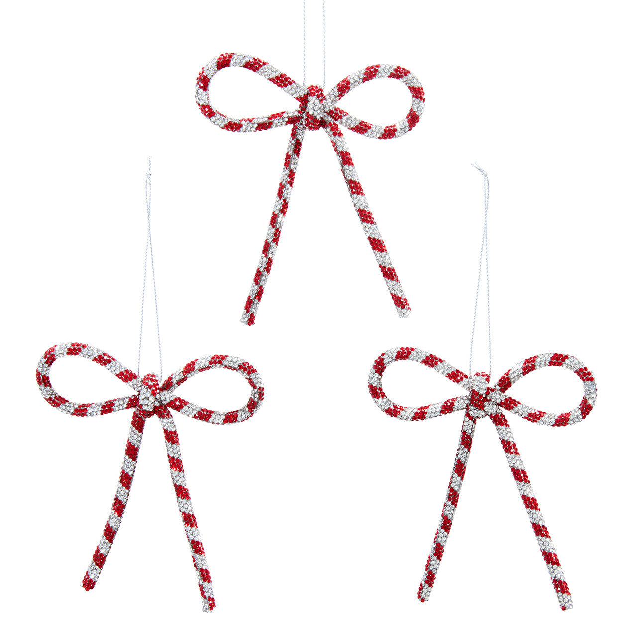 Red & Silver Bow Ornaments