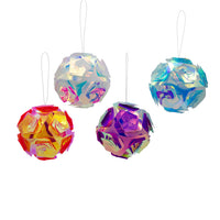 Iridescent Foil Pink, Purple, White & Blue Ball Ornaments
