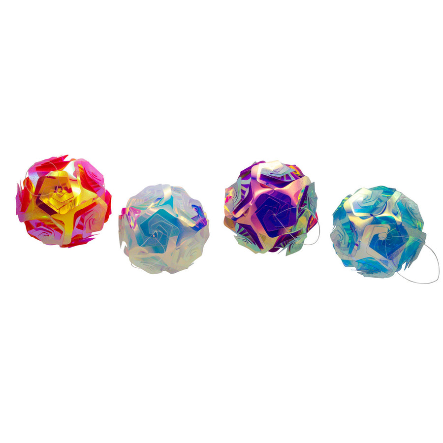 Iridescent Foil Pink, Purple, White & Blue Ball Ornaments