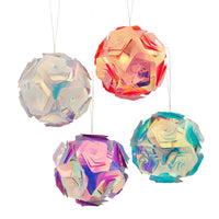 Iridescent Foil Pink, Purple, White & Blue Ball Ornaments