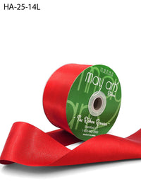 2.5 Inch Classic Double Faced Satin Ribbon with Woven Edge – HA-25-14L RED LUSTER