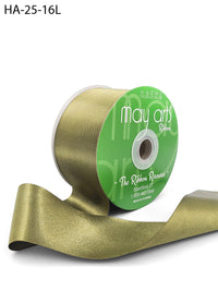 2.5 Inch Classic Double Faced Satin Ribbon with Woven Edge – HA-25-16L OLIVE LUSTER