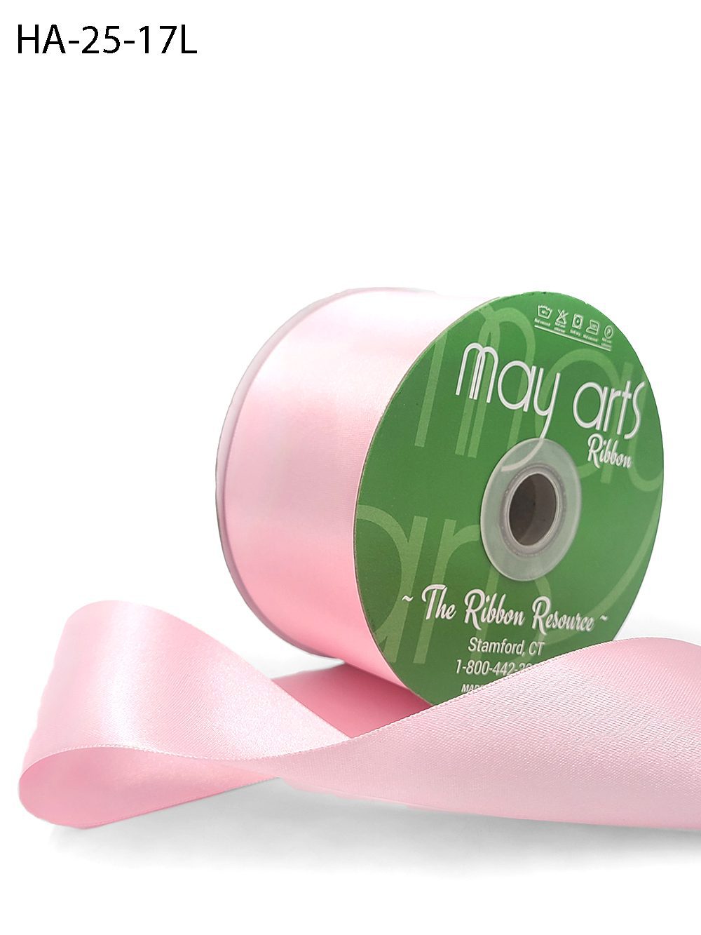 2.5 Inch Classic Double Faced Satin Ribbon with Woven Edge – HA-25-17L PINK LUSTER