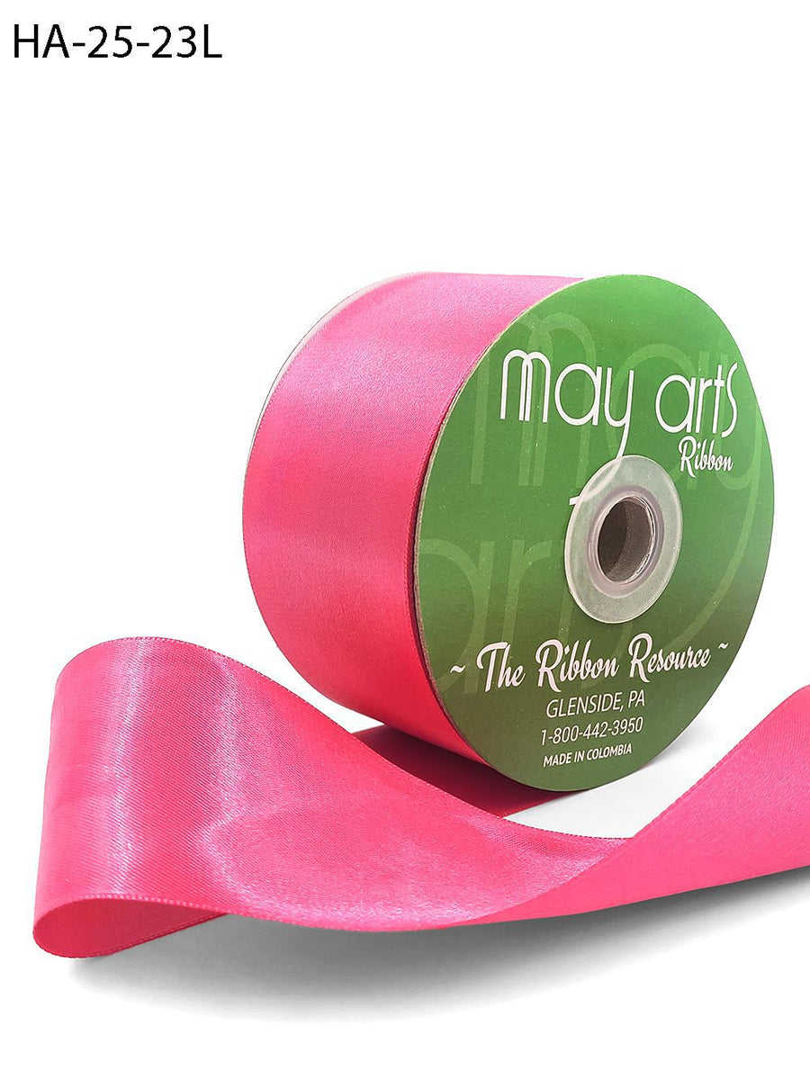 2.5 Inch Classic Double Faced Satin Ribbon with Woven Edge – HA-25-23L LIGHT FUCHSIA LUSTER