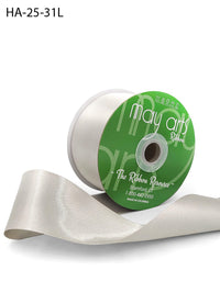 2.5 Inch Classic Double Faced Satin Ribbon with Woven Edge – HA-25-31L SILVER LUSTER