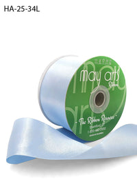 2.5 Inch Classic Double Faced Satin Ribbon with Woven Edge – HA-25-34L LIGHT BLUE LUSTER
