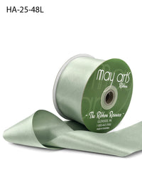2.5 Inch Classic Double Faced Satin Ribbon with Woven Edge – HA-25-48L SAGE GREEN