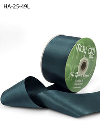 2.5 Inch Classic Double Faced Satin Ribbon with Woven Edge – HA-25-49L DARK GREEN