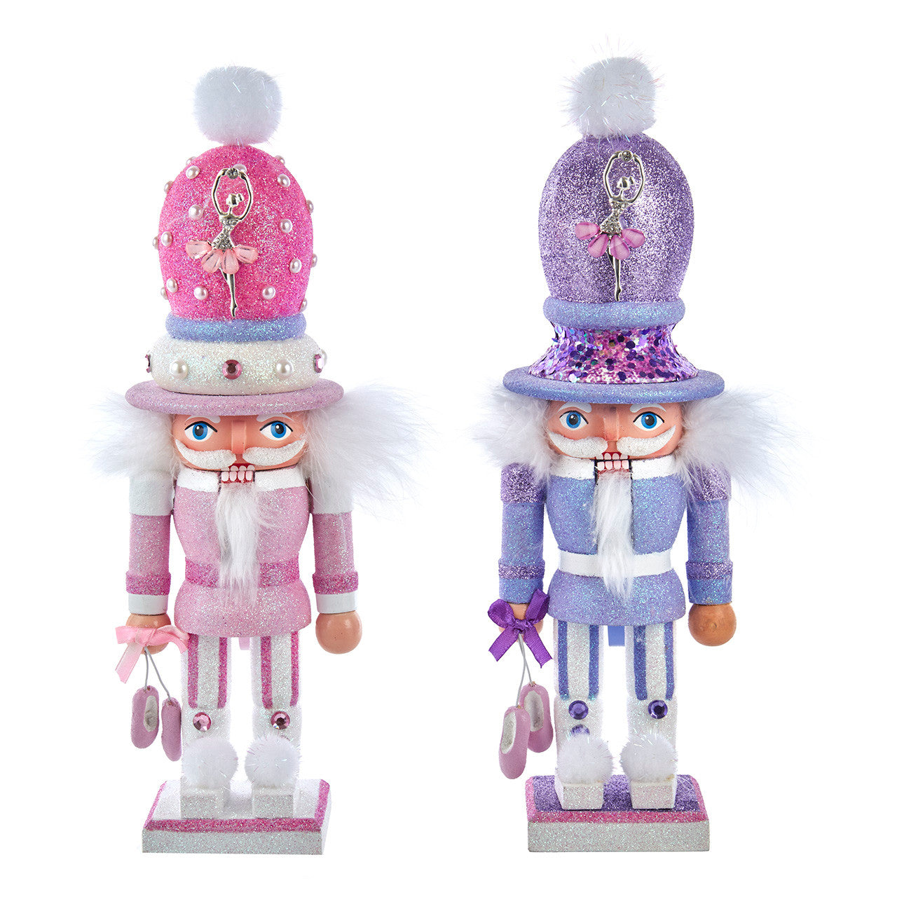 12" Hollywood Nutcrackers™ Pink & Purple Ballet Nutcrackers