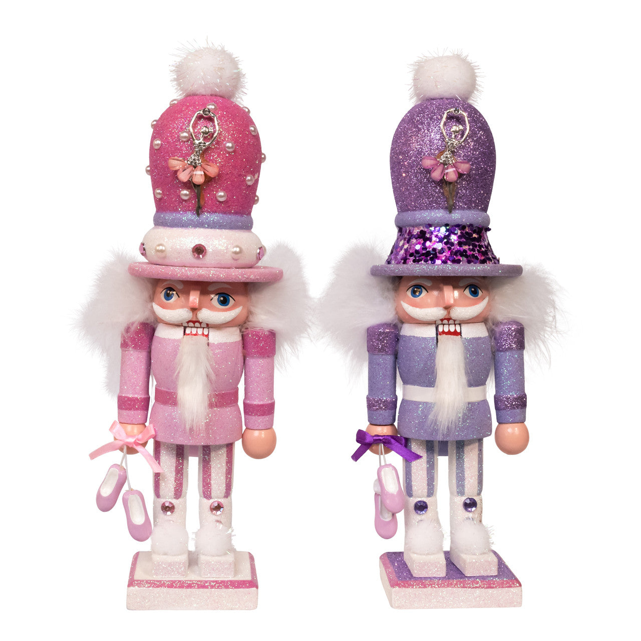 12" Hollywood Nutcrackers™ Pink & Purple Ballet Nutcrackers
