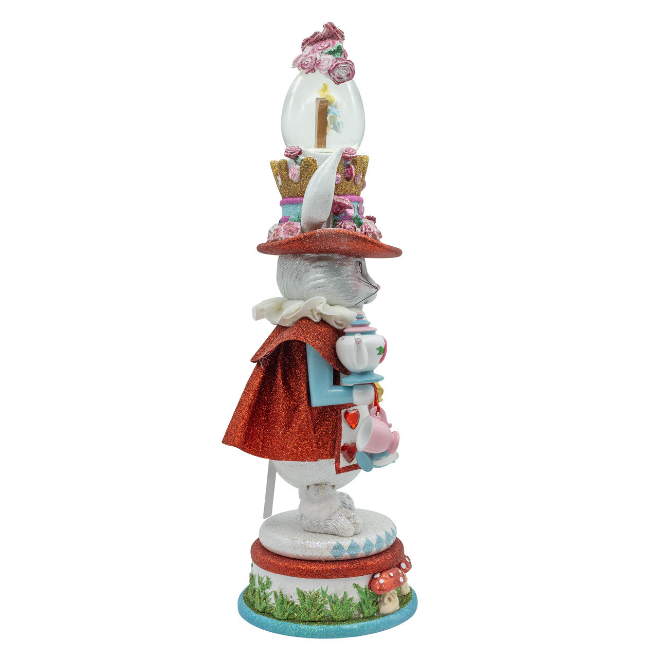 18" Hollywood Nutcrackers™ White Rabbit With Water Globe Hat Nutcracker
