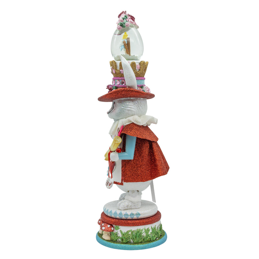18" Hollywood Nutcrackers™ White Rabbit With Water Globe Hat Nutcracker