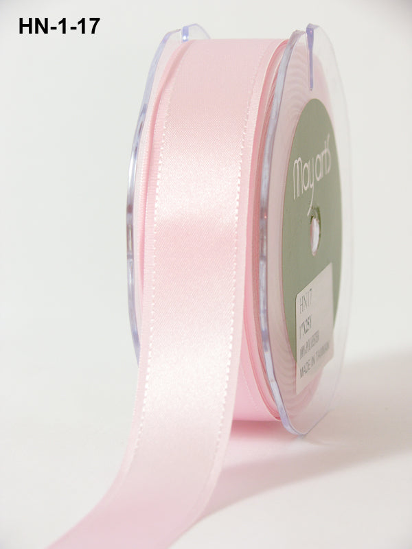 1 Inch Satin Ribbon with Woven Grosgrain Edge – HN17 – PINK