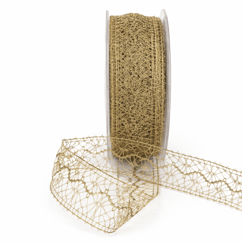 1.5 Inch Metallic Crochet Ribbon – HP30 – METALLIC GOLD