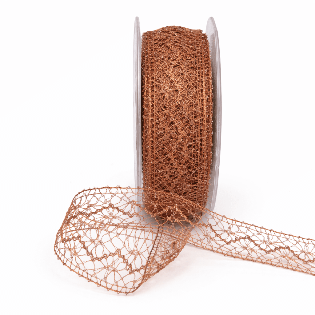 1.5 Inch Metallic Crochet Ribbon – HP32 – METALLIC COPPER