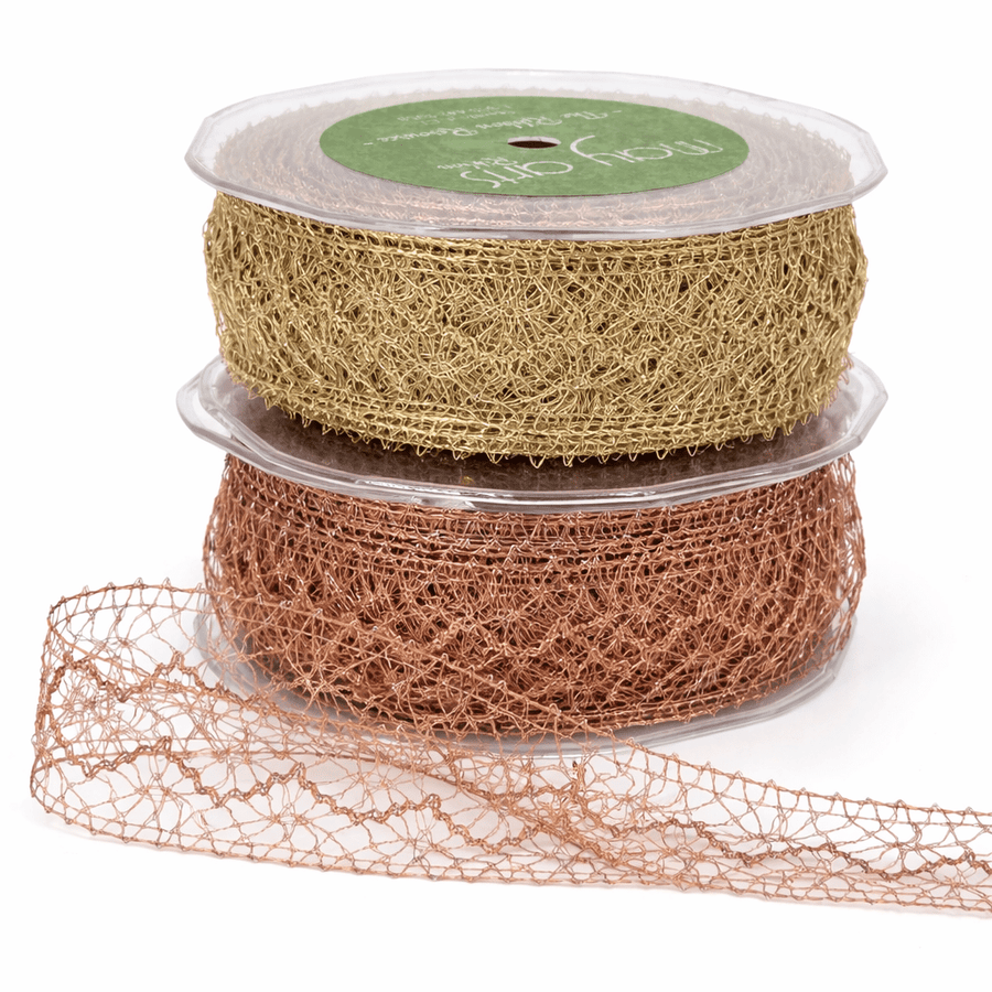 1.5 Inch Metallic Crochet Ribbon