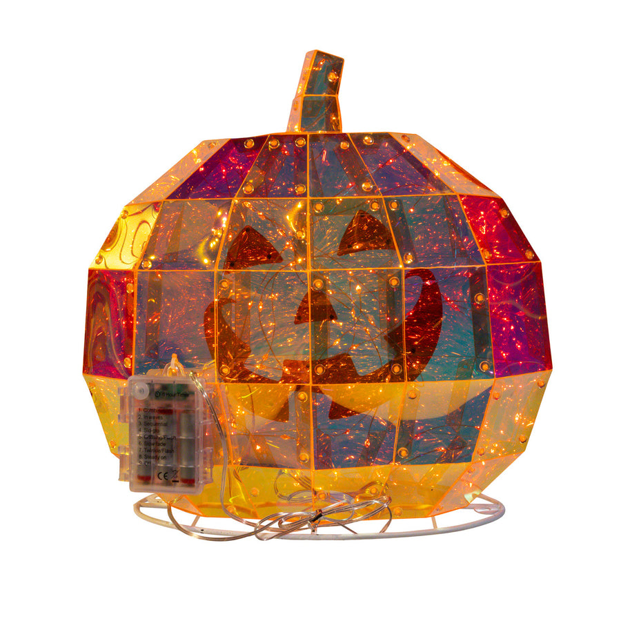 13.7" Battery Operated Magical Iridescence Holographic Jack-O-Lantern