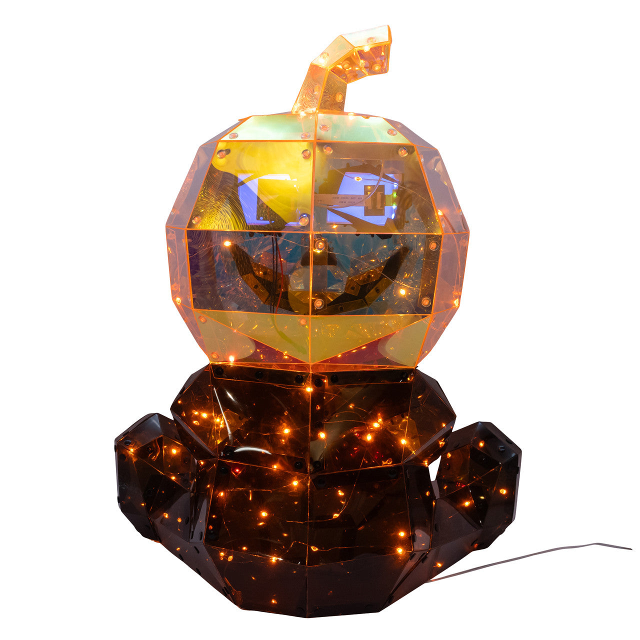 17.7" Lighted Magical Iridescence Pumpkin Man With LCD Eyes
