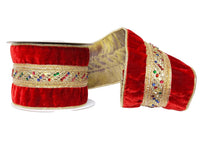 Red Velvet Multi Gem and Gold Trim 4
