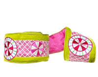 A Sweet Candy EXCLUSIVE Lime Green and Pink Velvet Wired Double-Sided Ribbon 4
