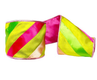 A Sweet Candy EXCLUSIVE Satin Striped Wired Double-Sided Green Ribbon 4