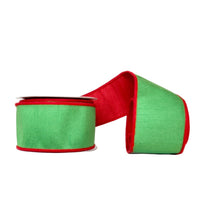 Pre-Order 2026- Green & Red Dupioni Double Fused Double SIded 2.5