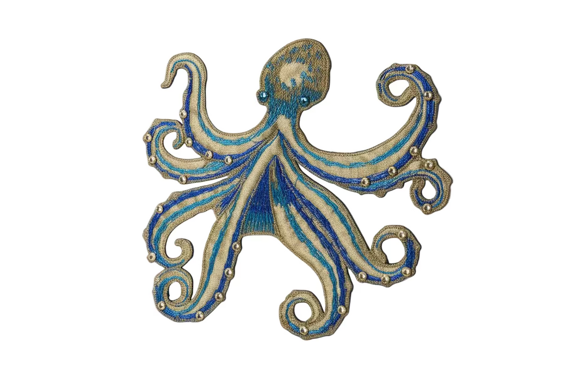 Pre-Order 2026- Octopus Clip with Bendable Wired Arms- Mixed Blues