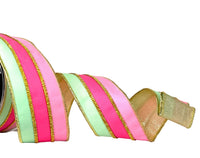 Pre-Order 2026- The Ba Bam Collection- PINK/MINT Gold Bling Stripe  2.5
