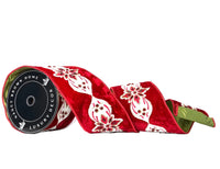 Pre-Order 2026- Maison Rouge Red Velvet and White Embroidery with Gems Double Sided Wired 4